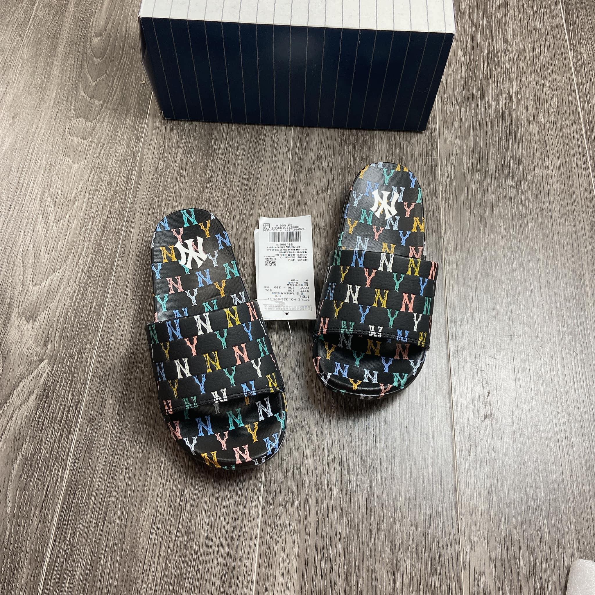 Dép MLB New Mound Monogram New York Yankees Black [ 32SHHM111 50L ]