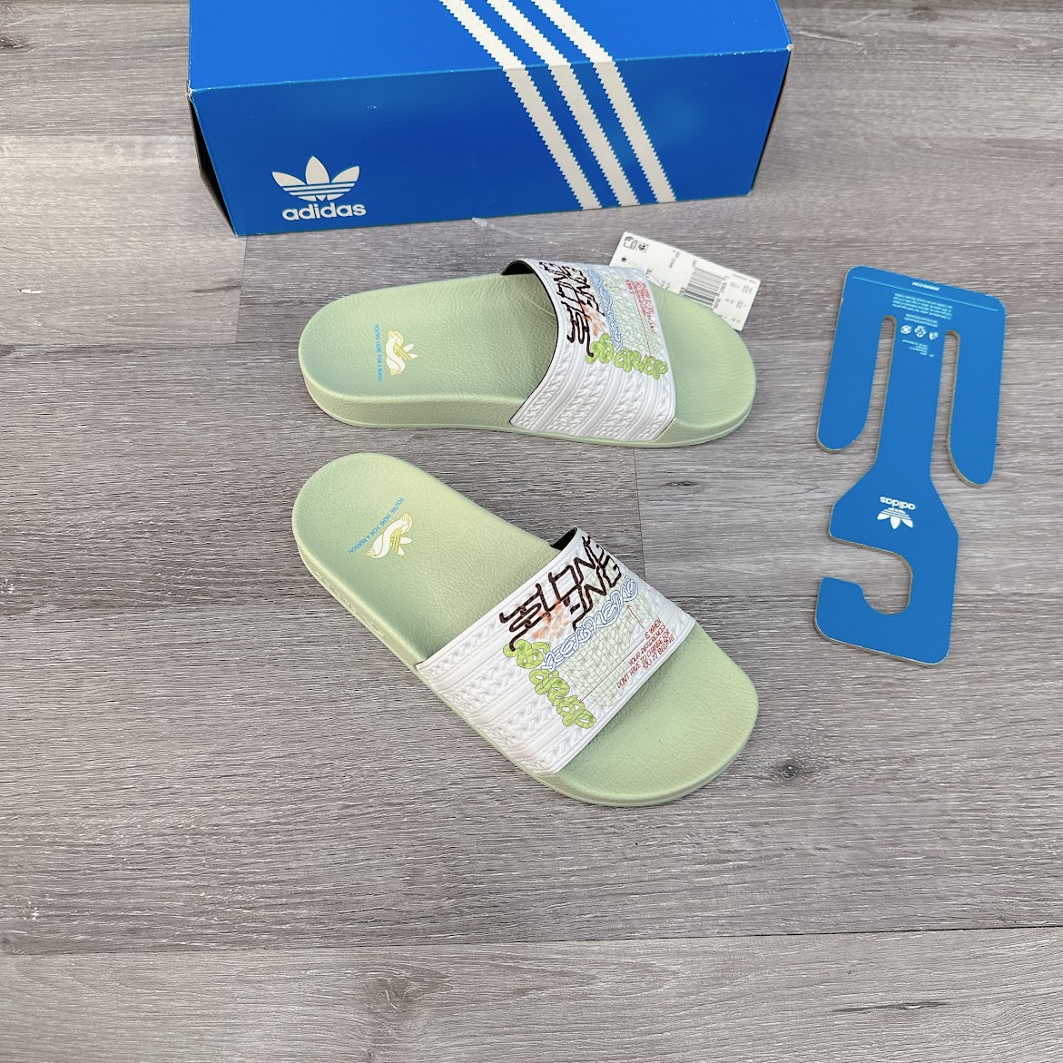 Dép Adidas Adilette Slides Always Original Linen Green [ HR0095 ]