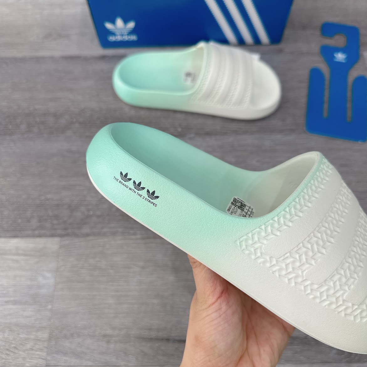 Dép Adidas AYOON Trắng Xanh [ IF7628 ]