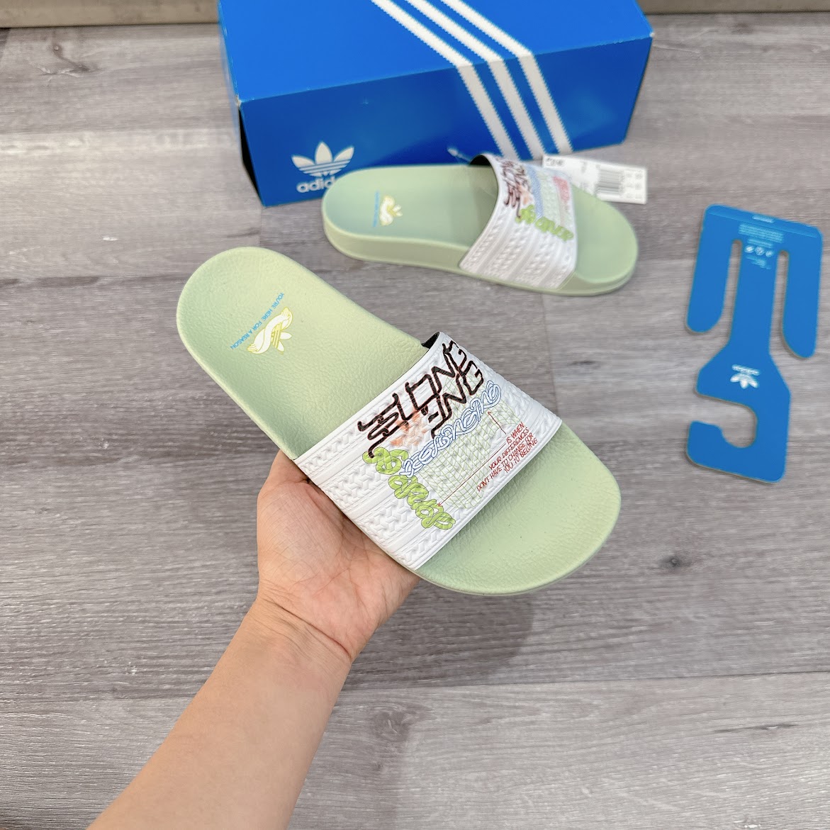 Dép Adidas Adilette Slides Always Original Linen Green [ HR0095 ]