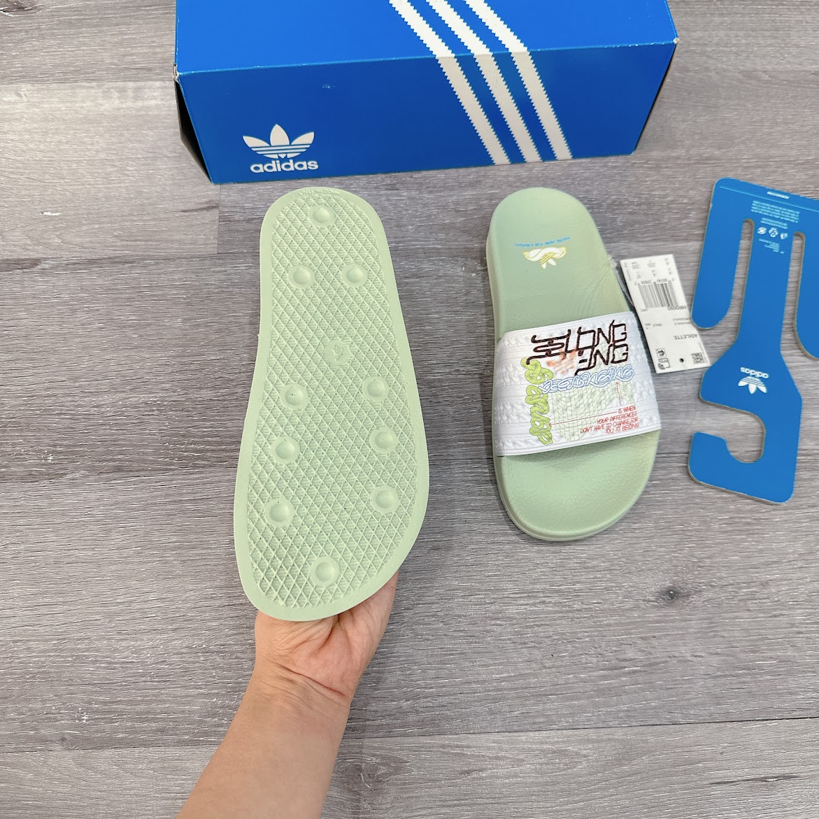 Dép Adidas Adilette Slides Always Original Linen Green [ HR0095 ]