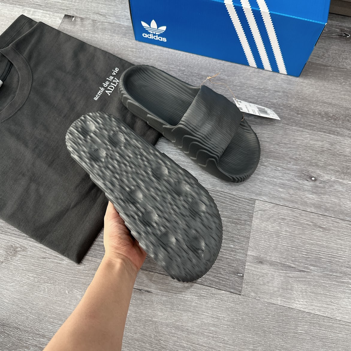 Dép Adidas Adilette 22 Grey Five New 2023 [ HP6522 ]