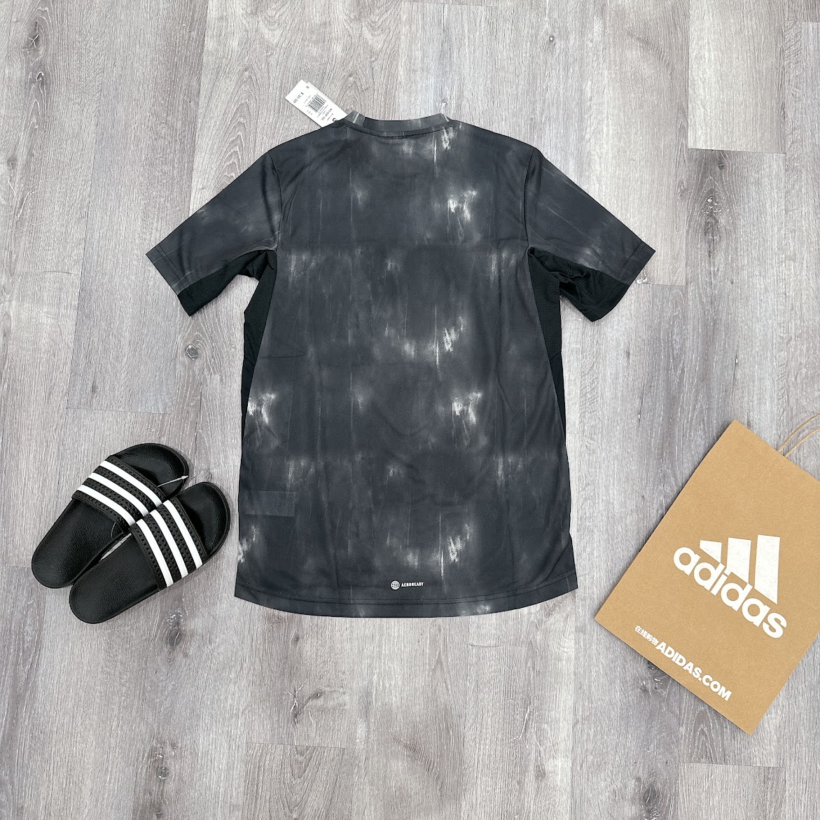 Áo Adidas AEROREADY Workout Chalk Print Màu Đen [ HN8538 ]