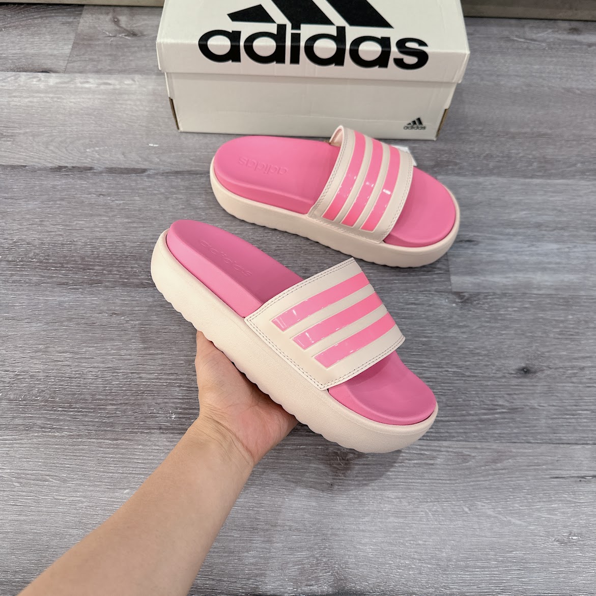 Dép Adidas Adilette Platform Wonder Quartz [ HP9409 ]