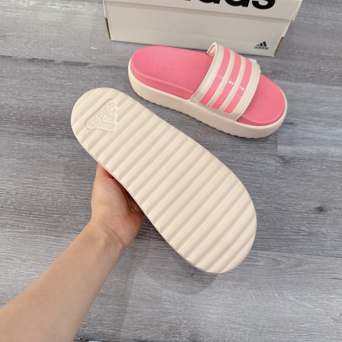 Dép Adidas Adilette Platform Wonder Quartz [ HP9409 ]