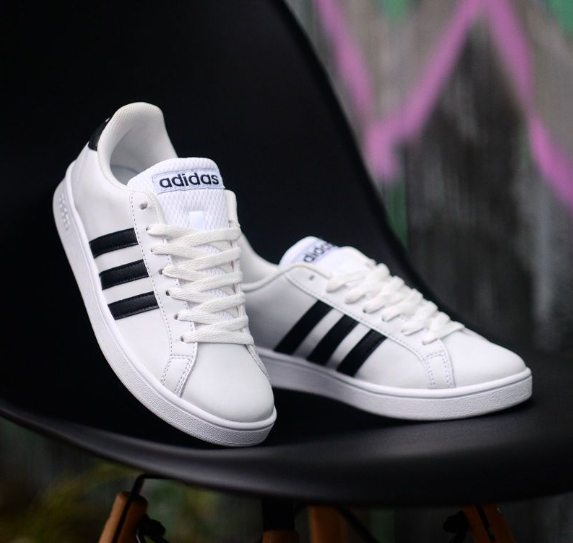Giày Adidas Grand Court K 2.0 White Black [ GW6511 ]