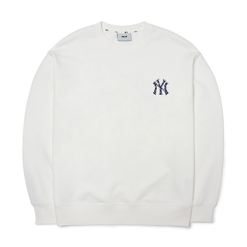 Áo Nỉ Sweater MLB Monogram Logo Overfit Sweatshirt NY Yankees Màu Trắng [ 3AMTM0124-50IVS ]
