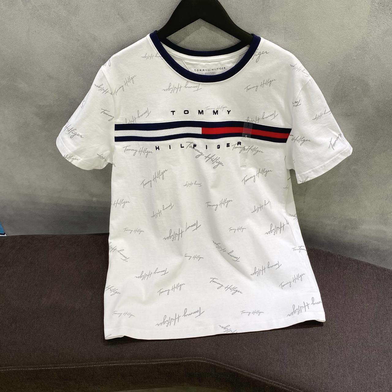 Áo Tommy Hilfiger Essential Script Logo Optic White [ 78D8510 100 ]