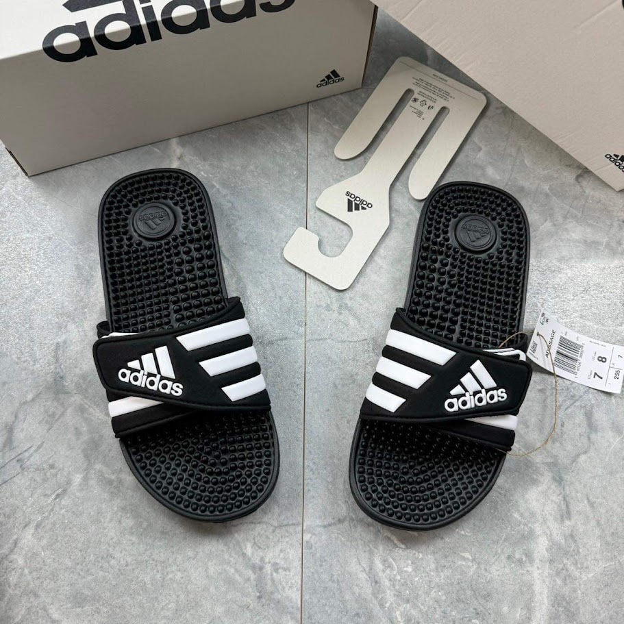 Dép Adidas Adissage Black White (F35580)