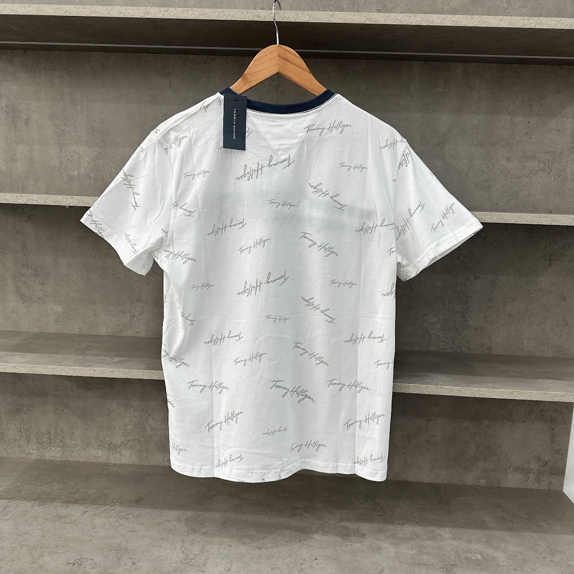 Áo Tommy Hilfiger Essential Script Logo Optic White [ 78D8510 100 ]