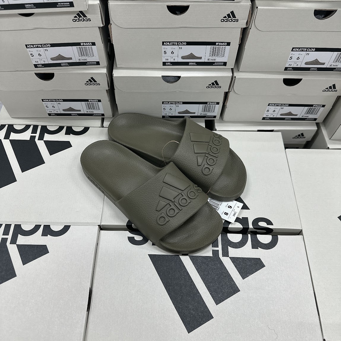 Dép Adidas Adilette Aqua Slides Olive Strata [ IF7372 ]