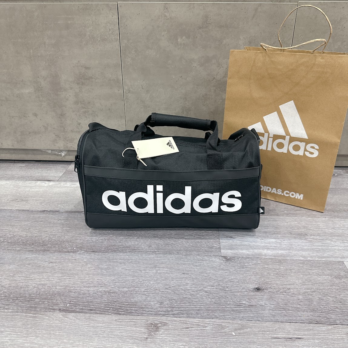 Túi Adidas 19L Duffel Linear Essentials Black [ HT4744 ]