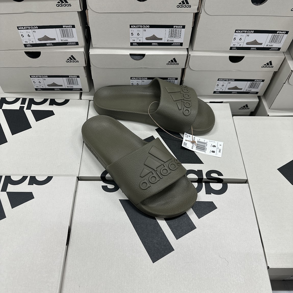 Dép Adidas Adilette Aqua Slides Olive Strata [ IF7372 ]