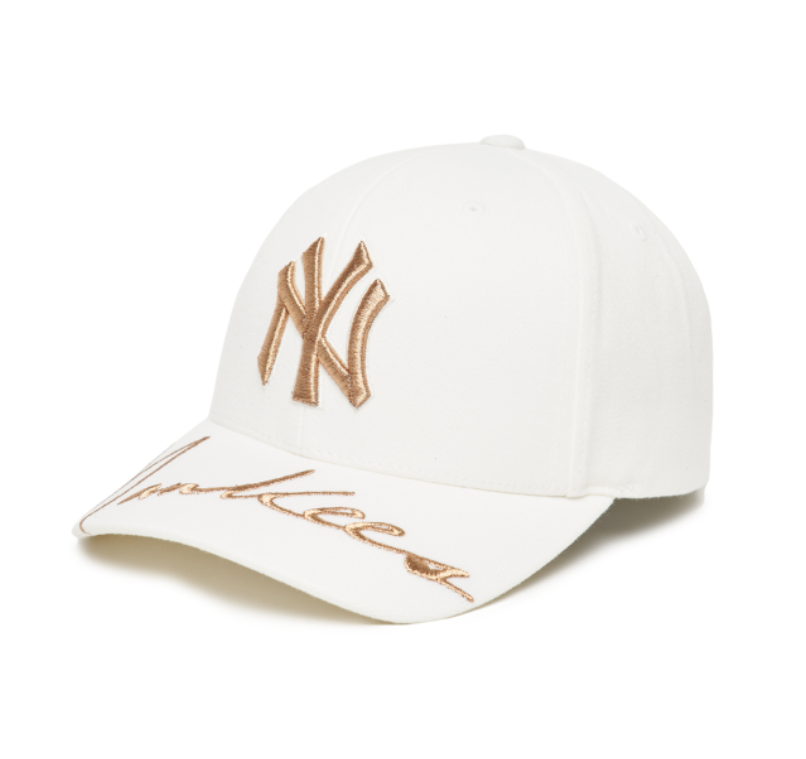 Mũ MLB Lưỡi Trai Big Logo NY White - Gold [ 3ACPIK01N-50IVS ]