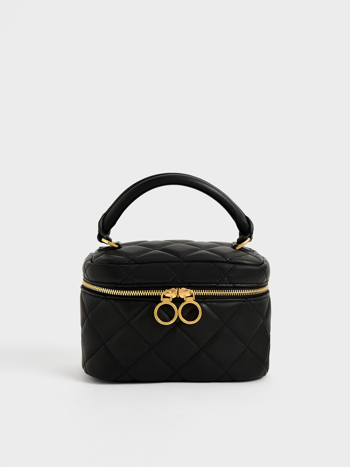 Túi Xách Charles & Keith Quilted Two-Way Zip Mini Bag Màu Đen [ CK6-80781893 ]