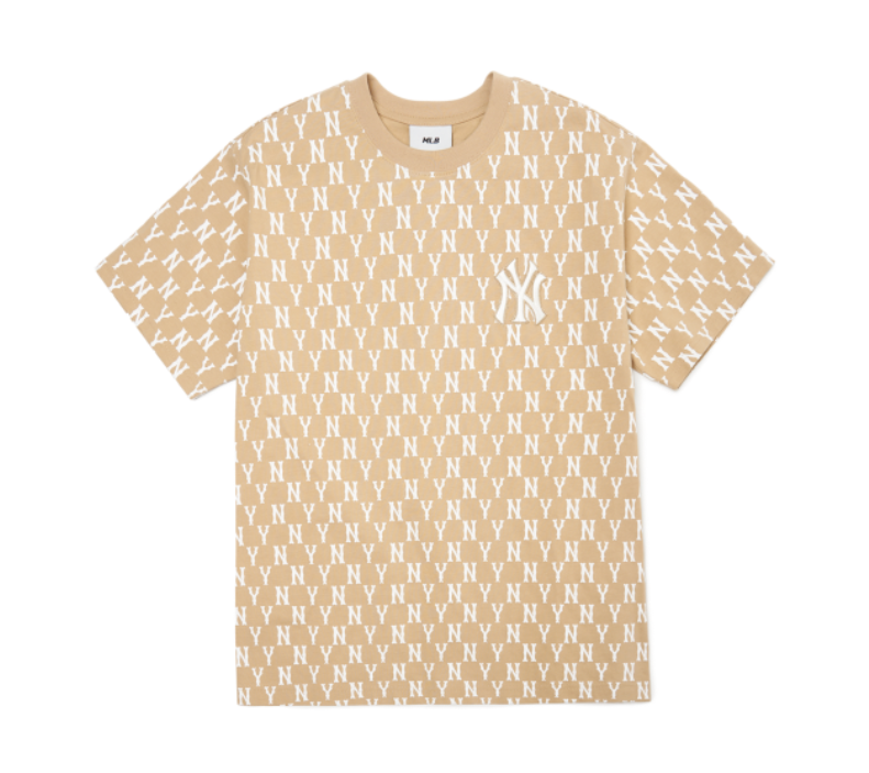 Áo Thun MLB MONOGRAM All-Over T-Shirt-NY Vàng Cát ( 3ATSM1023-50BGD )