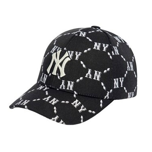 Mũ MLB Monogram Diamond Structure Ball Cap New York Yankees Màu Đen 3ACPM032N-50BKS