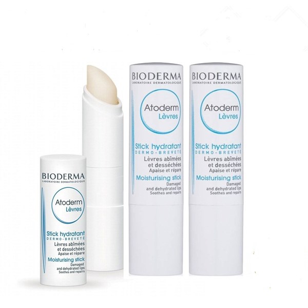 Set 3 thỏi Son Dưỡng Môi Không Màu Bioderma Atoderm Levres Stick Hydratant