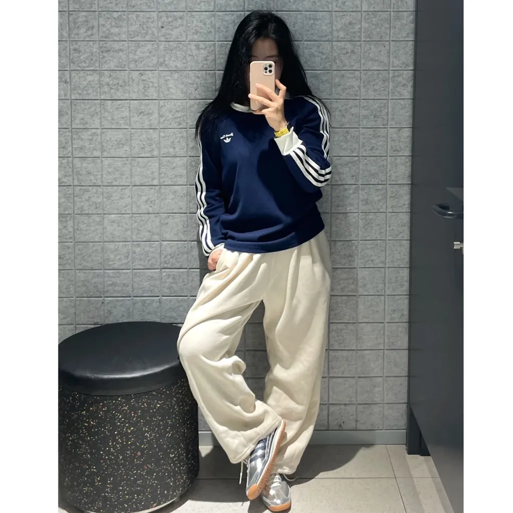 Áo Adidas Retro Sport Sporty Club Long Sleeves Blue [ JM8012 ]