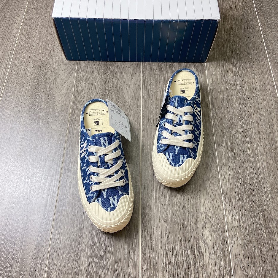 Giày MLB Mule MONO Denim Xanh Đậm [ 32SHSD111-50N ]