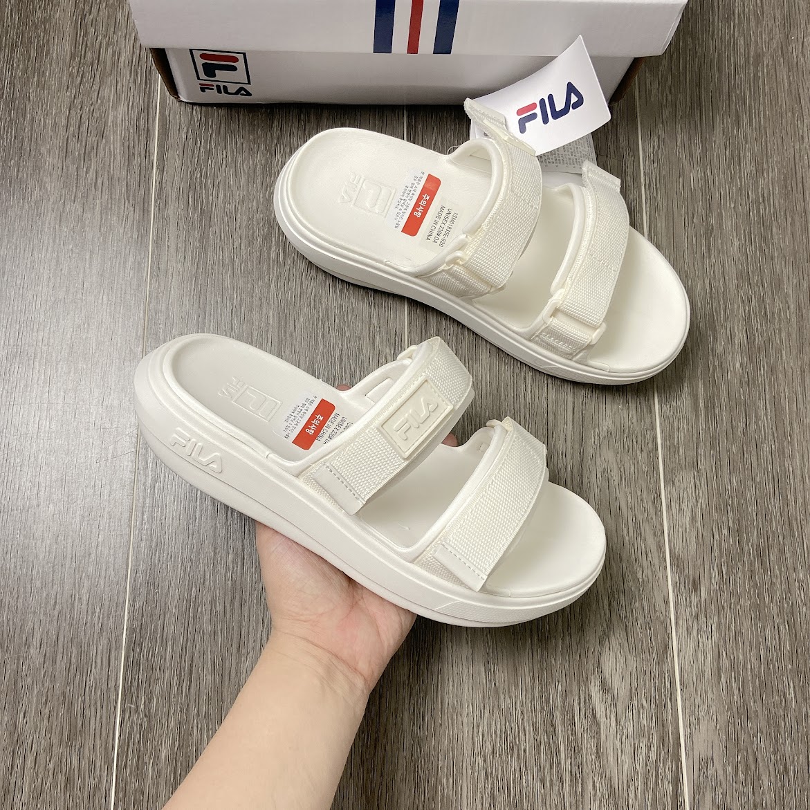 Dép Sandal Không Quai FILA PONG SD Mẫu mới 2022 White [1SM01935E-920]