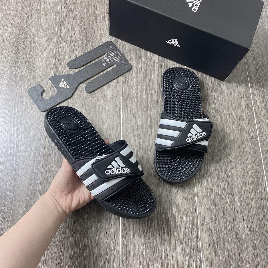 Dép Adidas Adissage Black White (F35580)