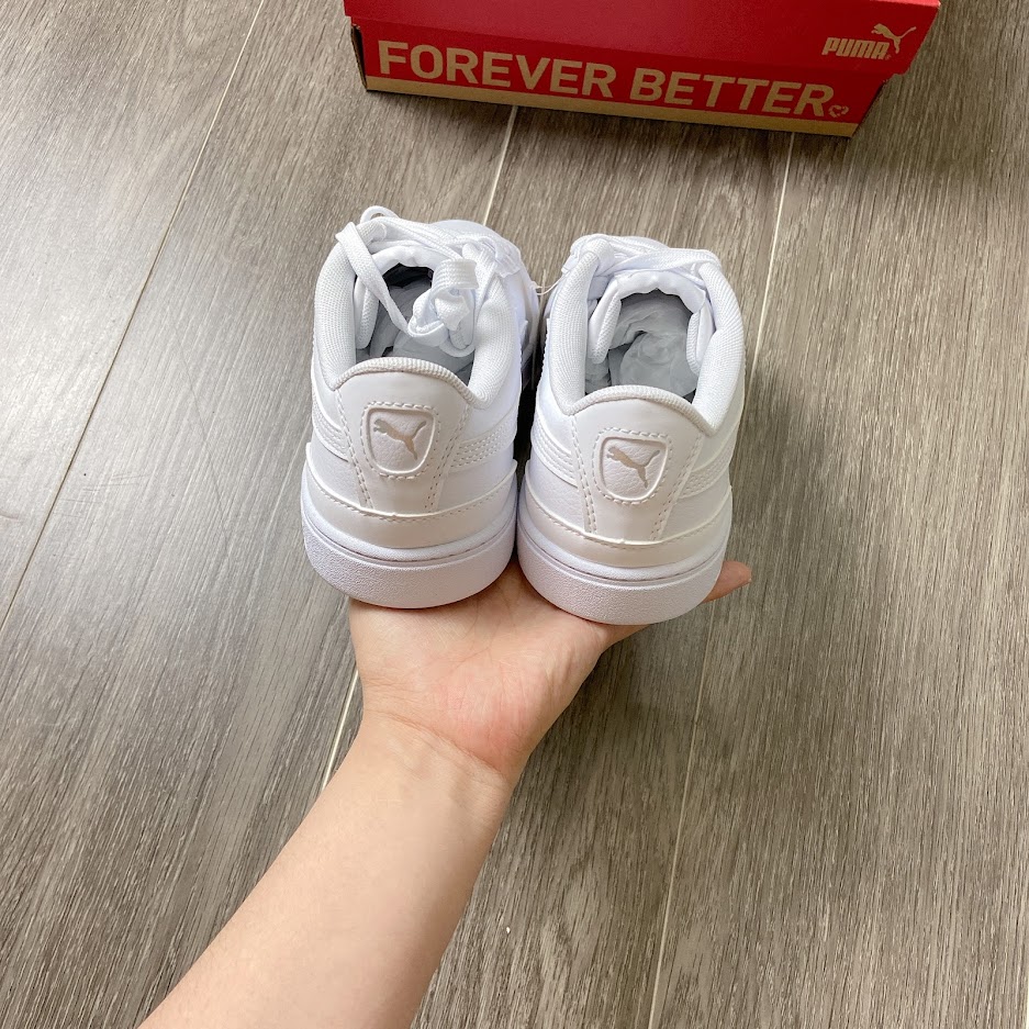 Giày Puma Vikky V3 Leather White Silver [ 383115 02 ]
