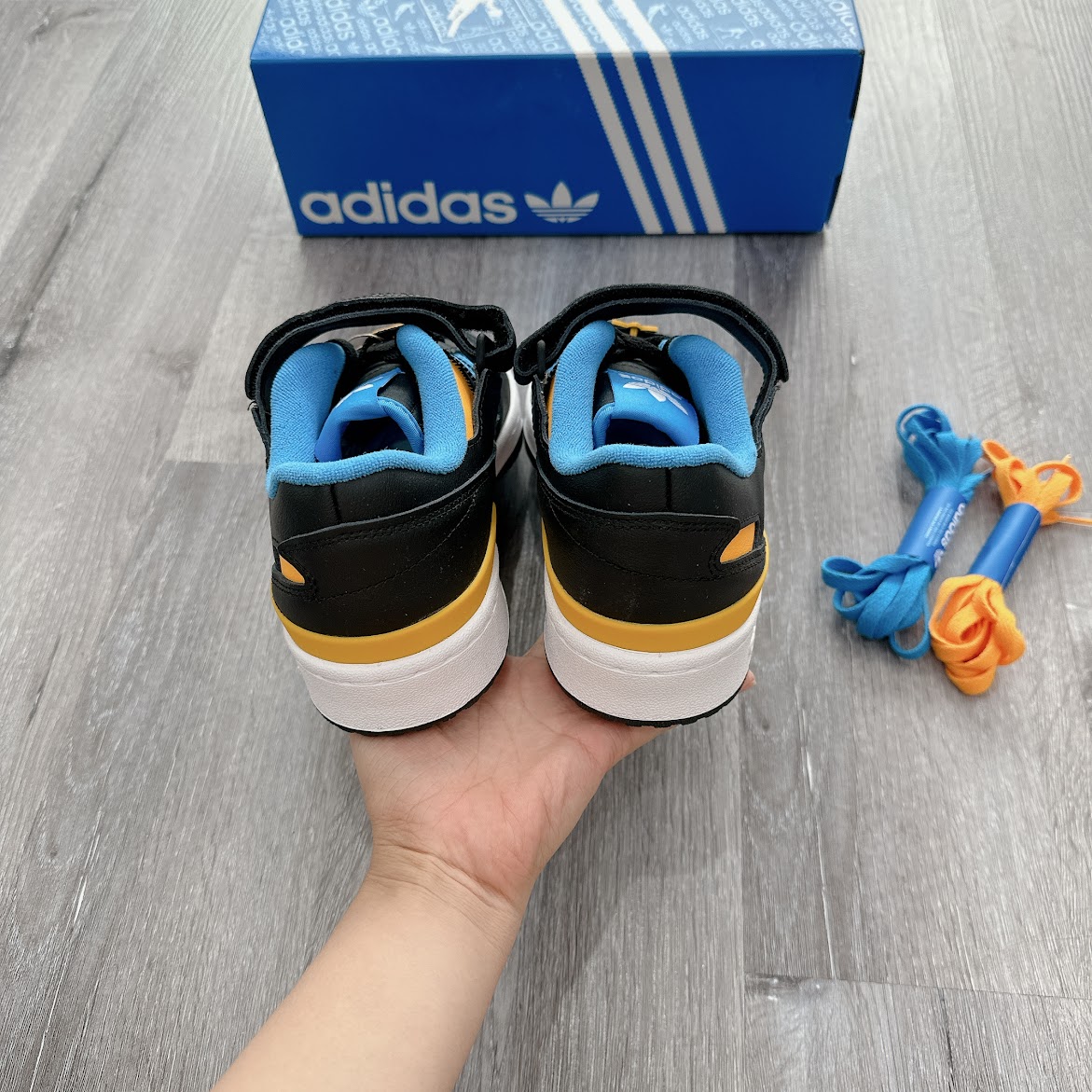 Giày Adidas Forum Low Black Pulse Blue Collegiate Gold [ FZ5890 ]