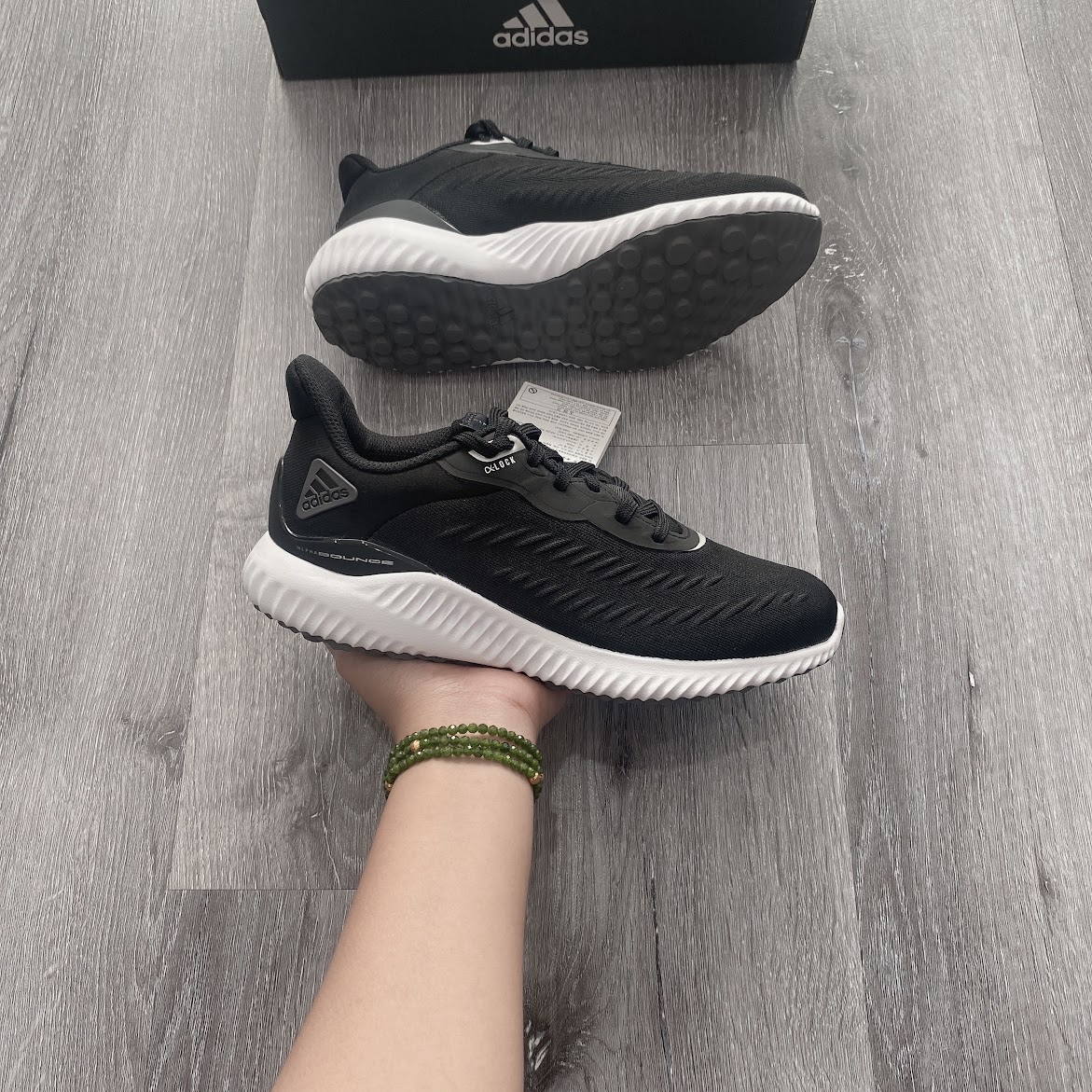 Giày Adidas AlphaBounce Black Silver White Unisex Running Jogging Shoes [ GX4150 ]