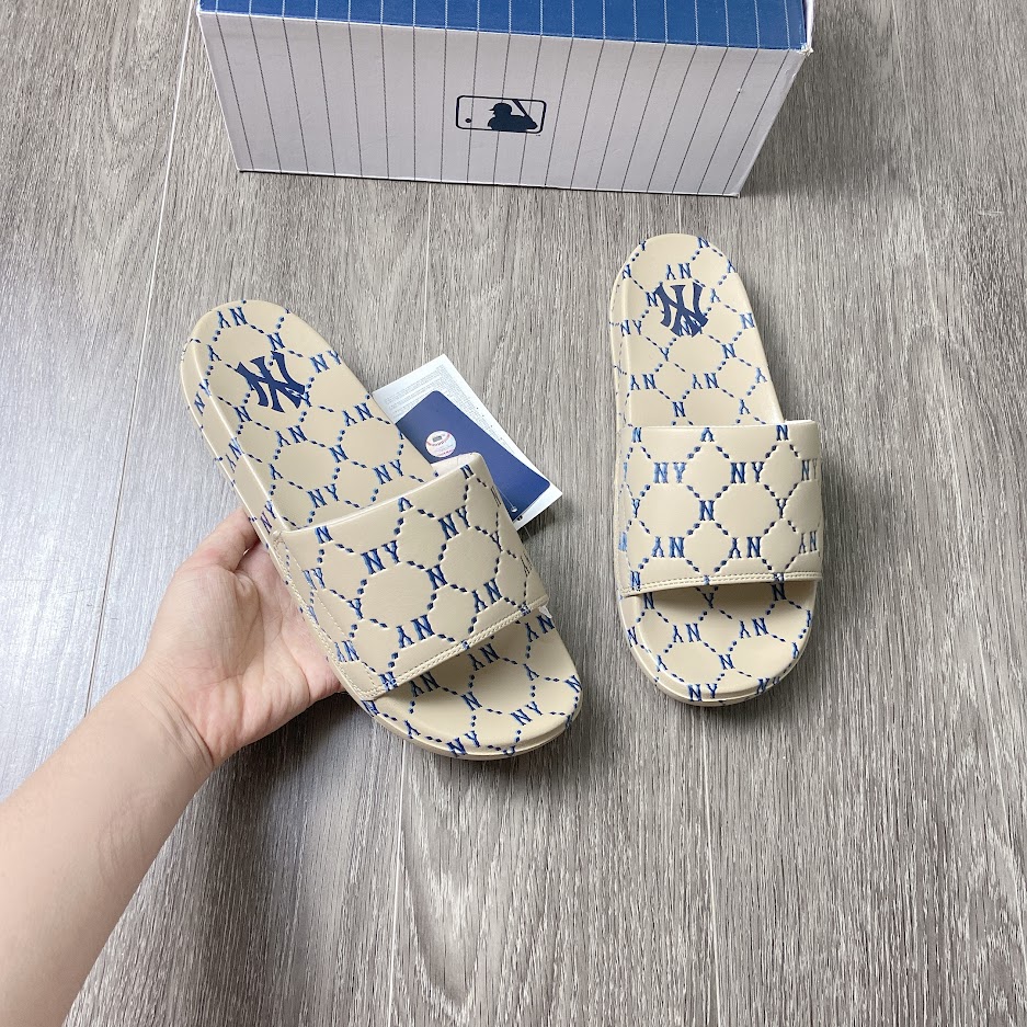 Dép MLB MOUND DIA MONO NY Màu nâu [ 3ALPAD123-50BGS ]