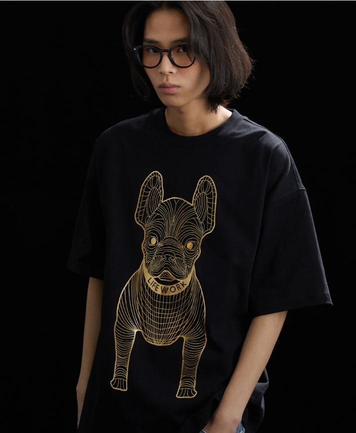 Áo Thun Life Work Basic Màu Đen- Vàng [ LW225TS090-2 ]