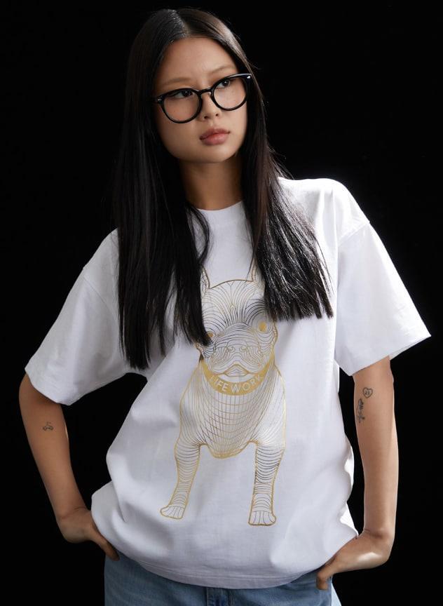 Áo Thun Life Work Basic Màu Trắng- Vàng [LW225TS090-2]