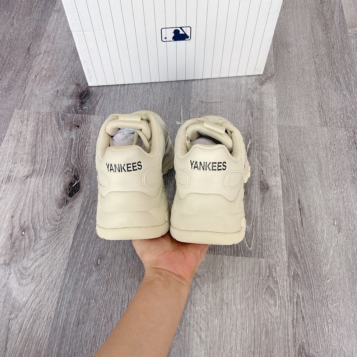 Giày MLB Big Ball Chunky NY Camo Logo Green Logo [3ASHCGM2N-50IVS]