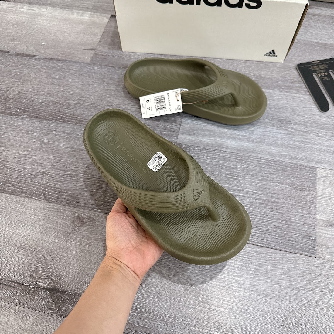 Dép Adidas Xỏ Ngón Adicane Flip-Flops Olive Strata [ HQ9920 ]