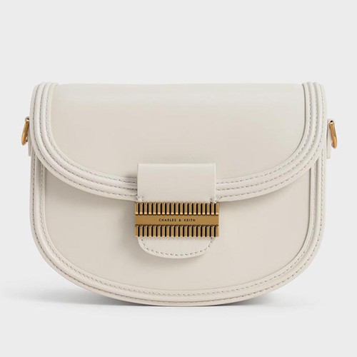 Túi Charles & Keith Embellished Saddle Bag Cream [ CK2-80781496 ]