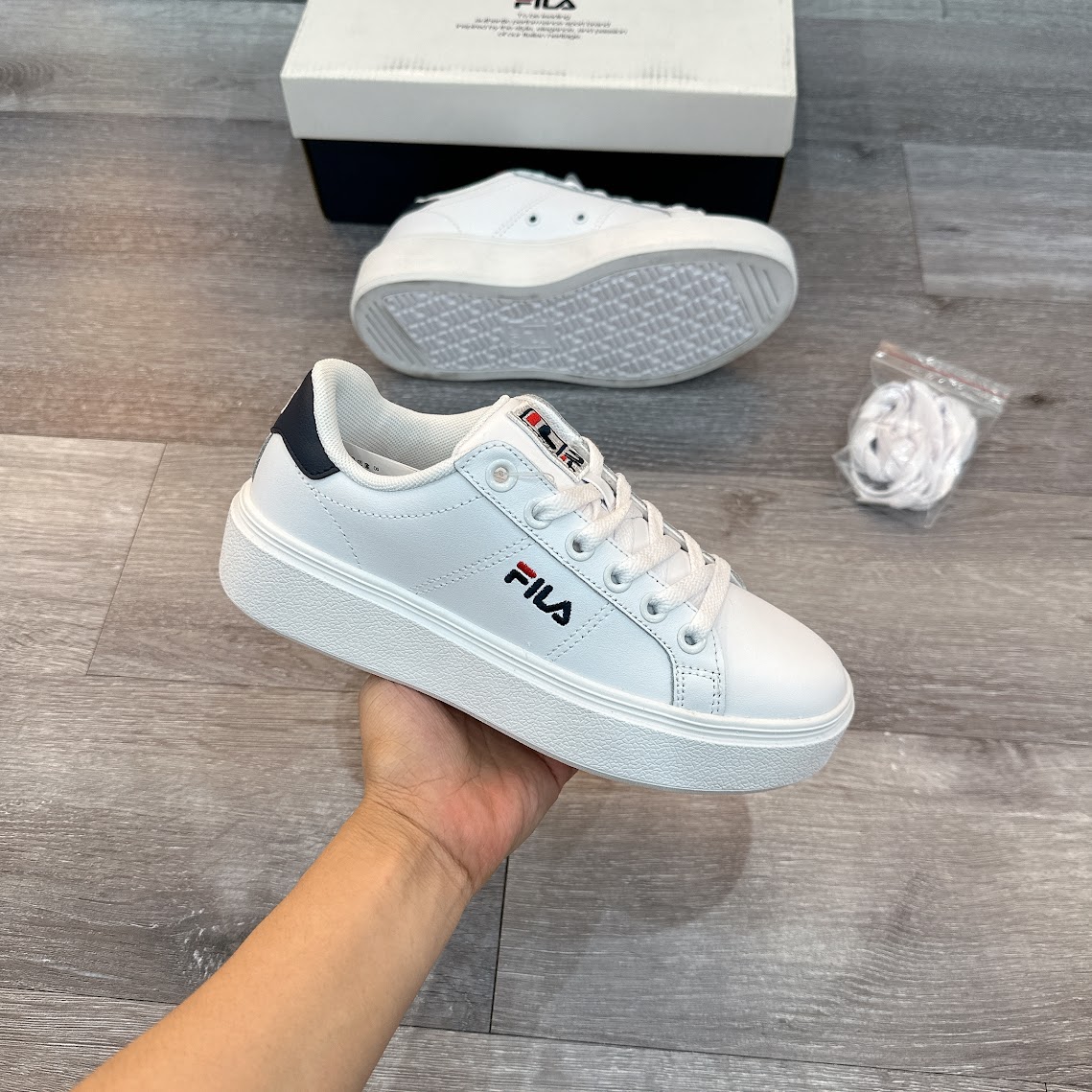 Giày Fila Court Plumpy White Blue [ 1TM01397D 147 ]