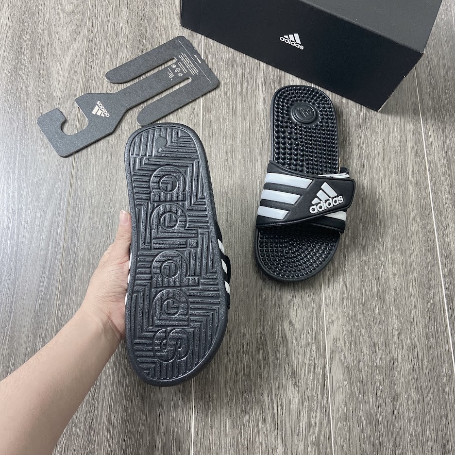 Dép Adidas Adissage Black White (F35580)