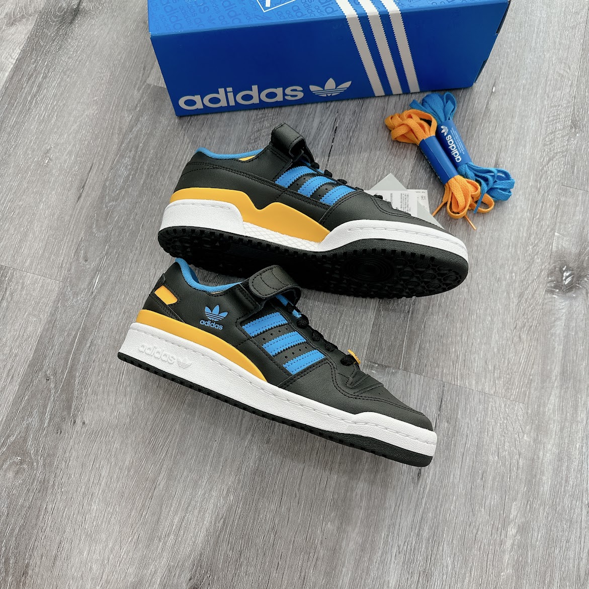 Giày Adidas Forum Low Black Pulse Blue Collegiate Gold [ FZ5890 ]