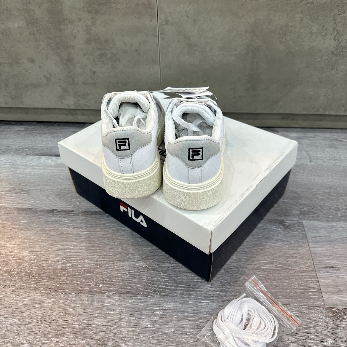 Giày Fila Court Plumpy White Grey [ 1TM01397D 100 ]