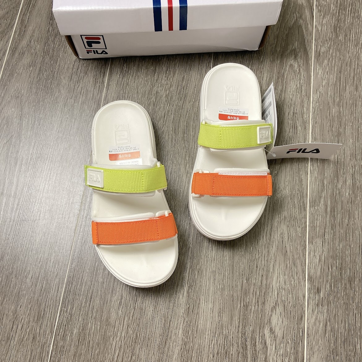 Dép Sandal không quai FILA PONG SD Mẫu mới 2022 Orange Green [ 1SM01935E-131 ]