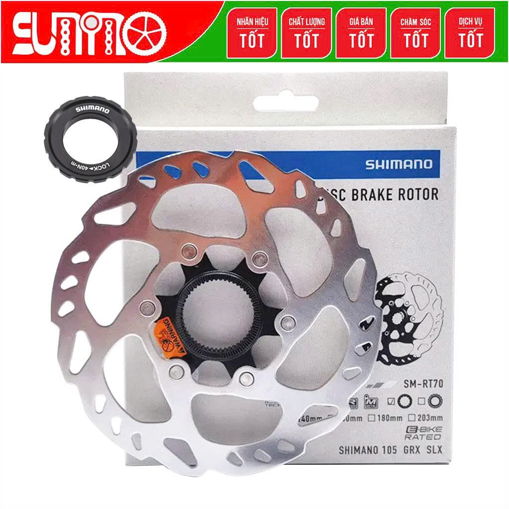 Dĩa thắng center lock SHIMANO RT70 China ICE tản nhiệt chính hãng