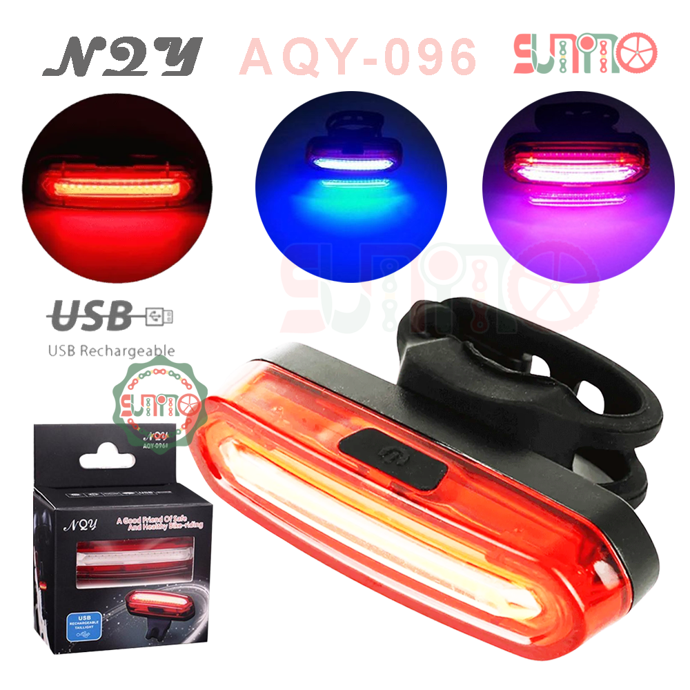 Đèn hậu xe đap AQY-096 nháy 3 màu chống nước chính hãng