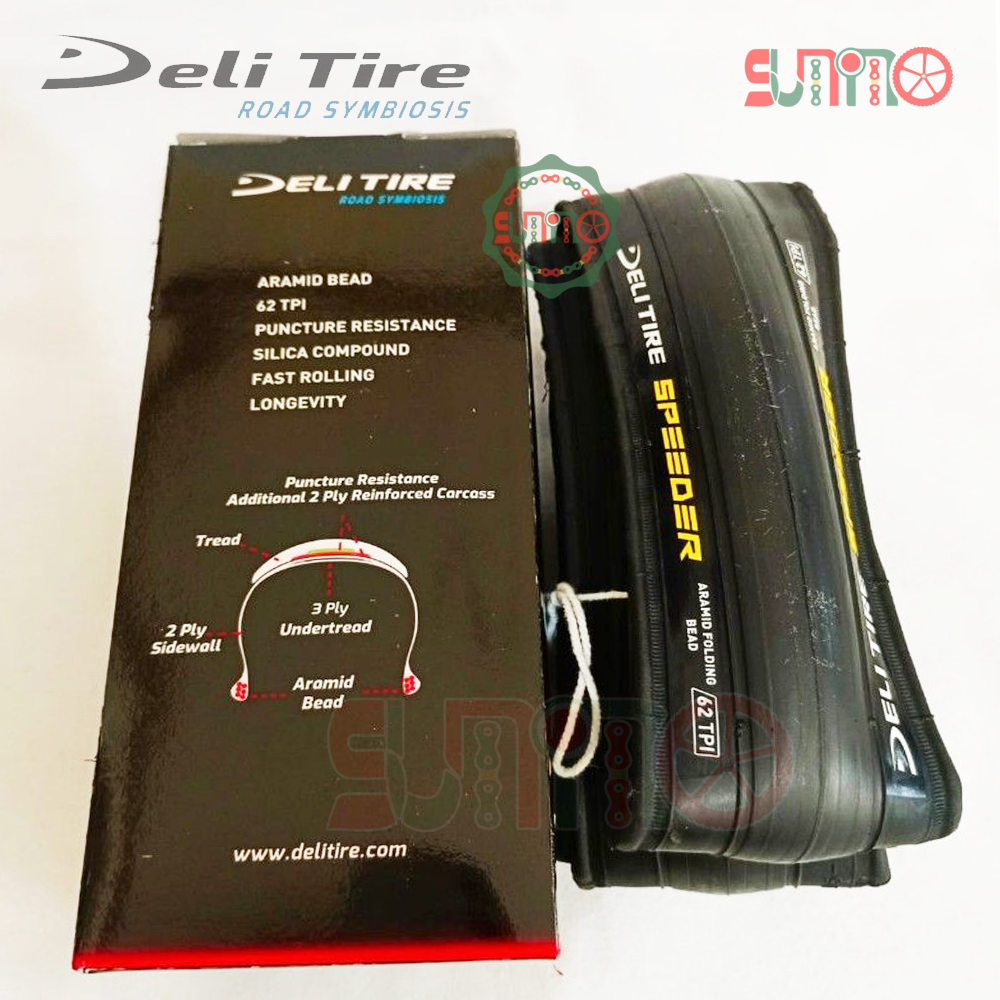 Vỏ gấp DELI SA-205 Aramid 62TPI gắn xe đạp đua