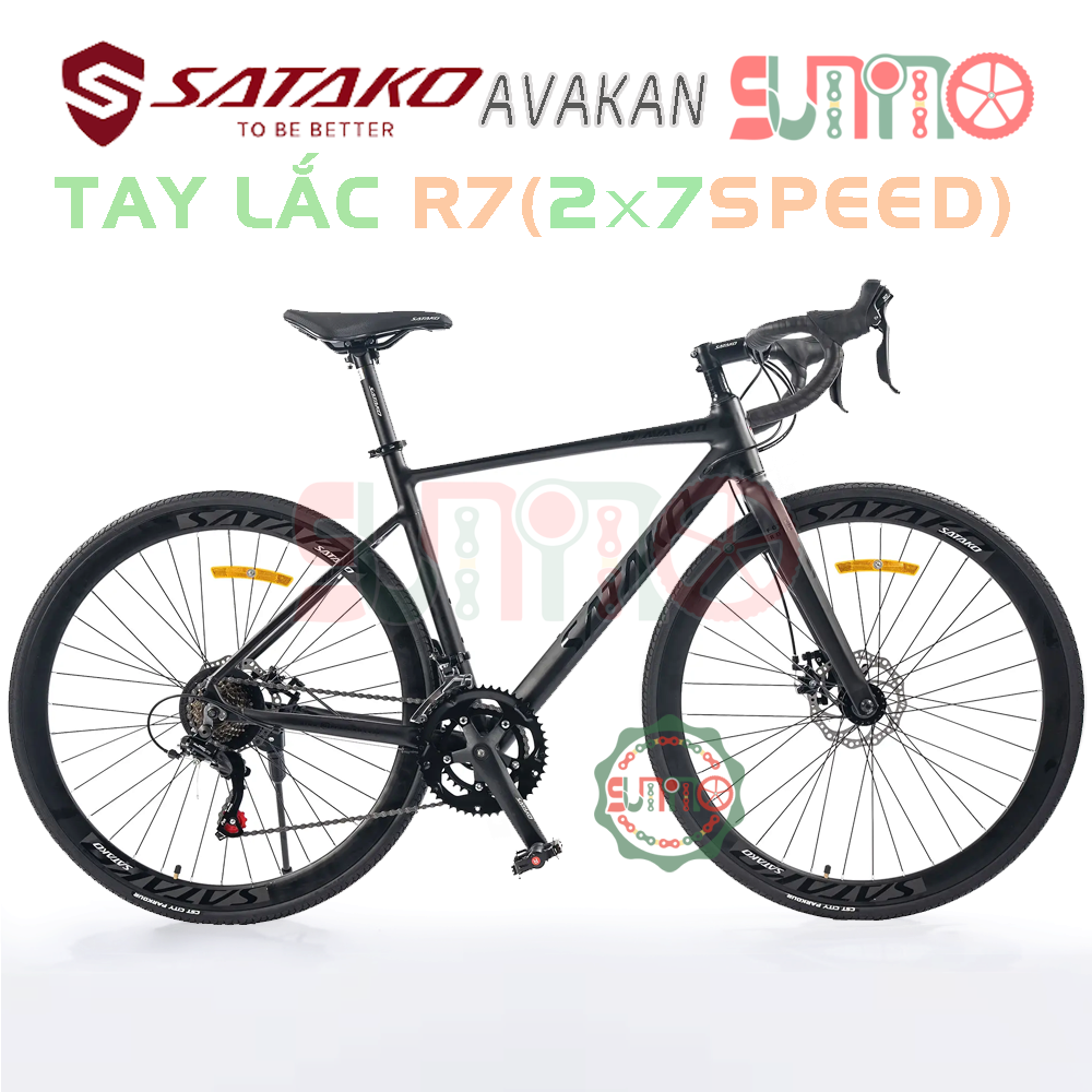 Xe đạp đua nhôm SATAKO Avakan tay lắc R7(2x7speed) 2024