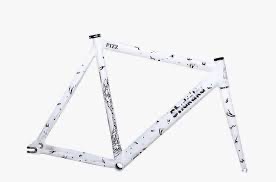 Khung xe đạp fixed gear SHUKAKU 2024 trắng chữ đen chính hãng
