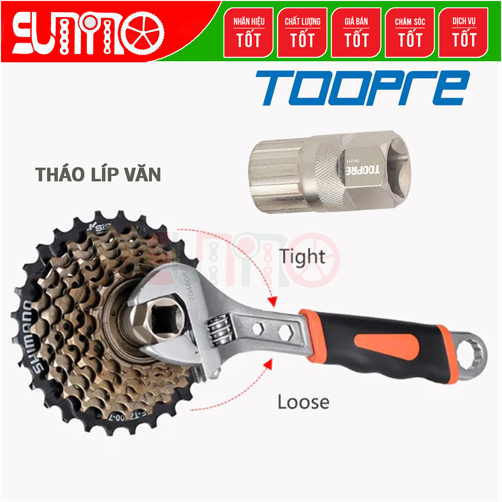 Cảo líp xe đạp TOOPRE TP-211 thép xi bạc