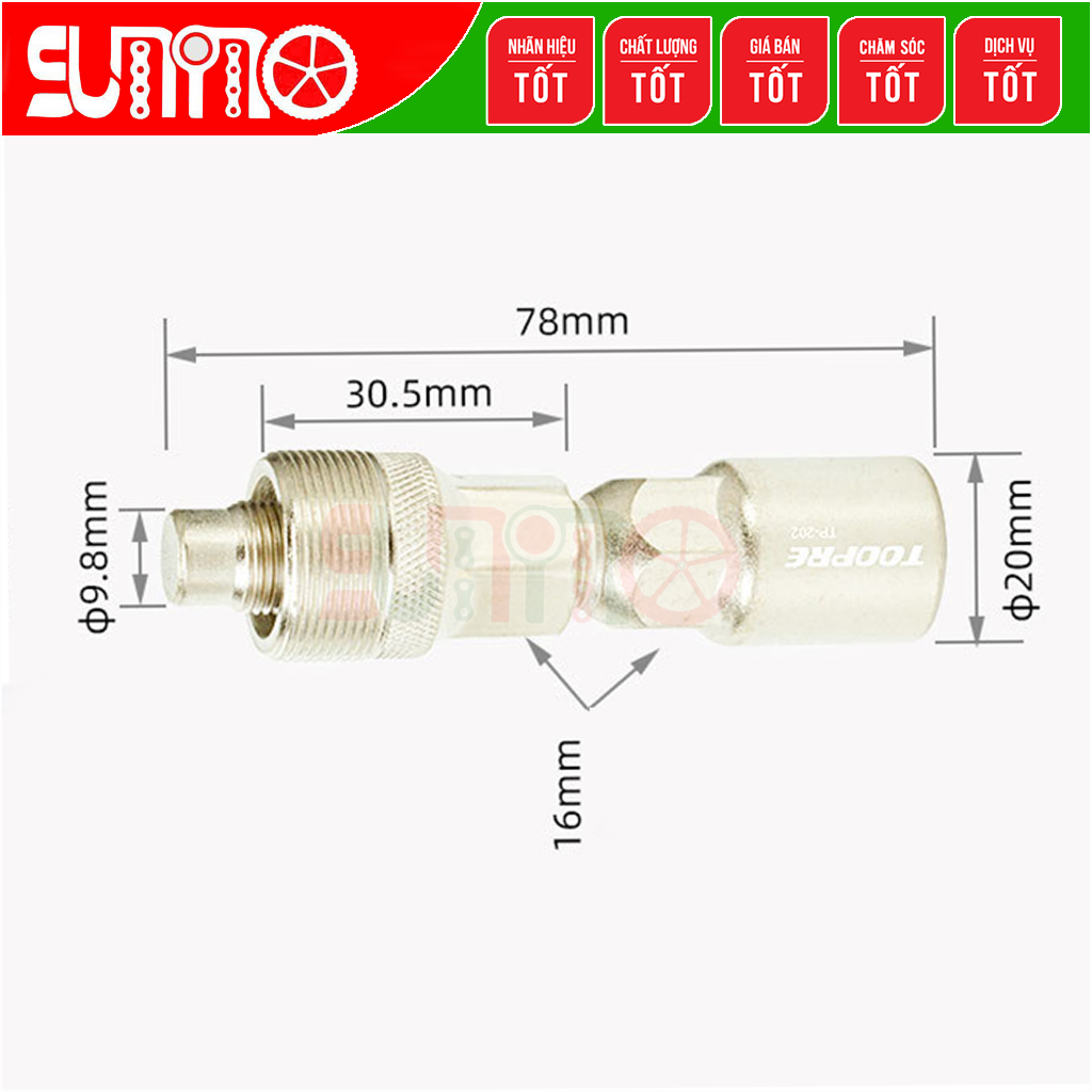 Cảo giò dĩa xe đạp TOOPRE TP-202 thép xi