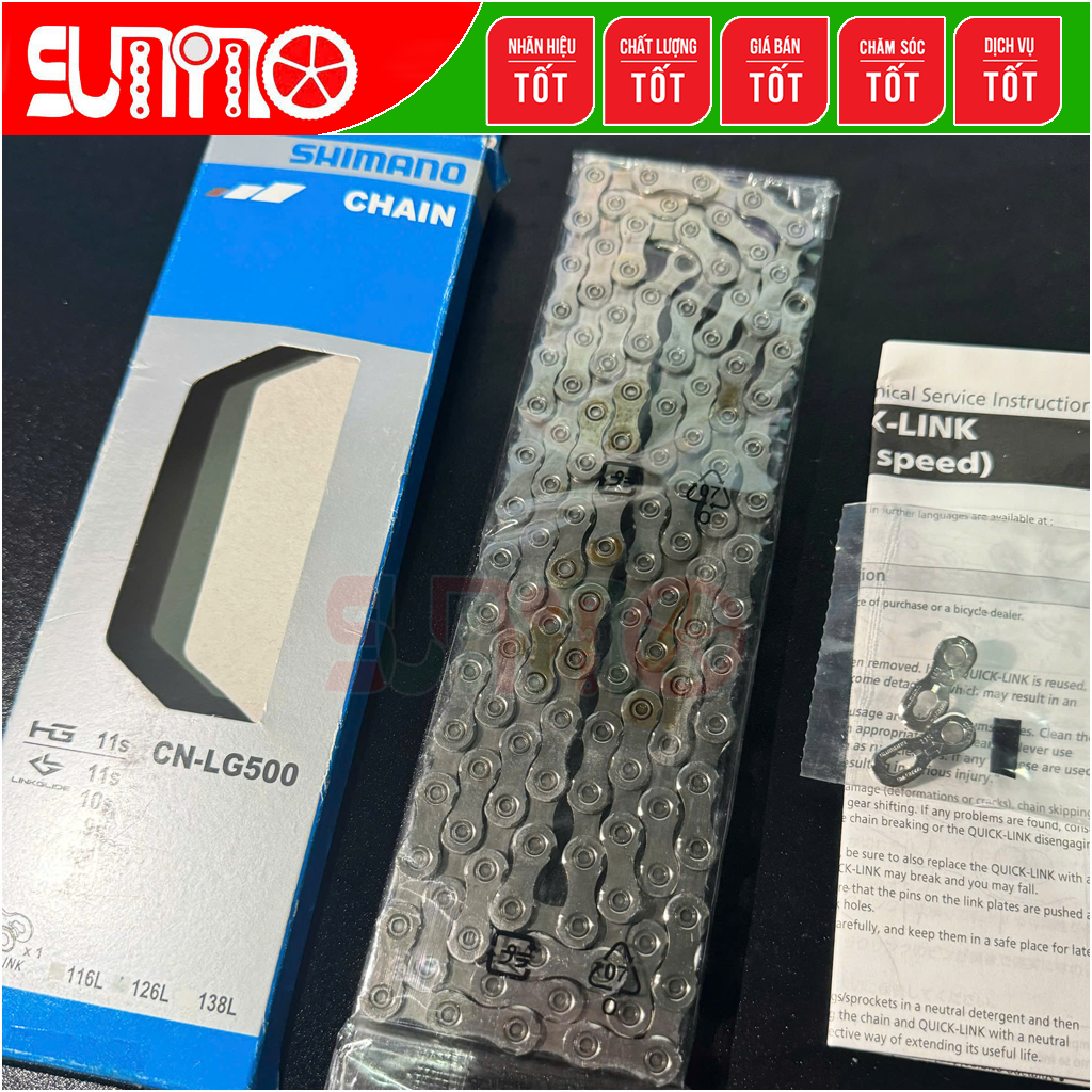 [Japan chính hãng] Sên xe đạp SHIMANO LG500 quick link 9/10/11speed
