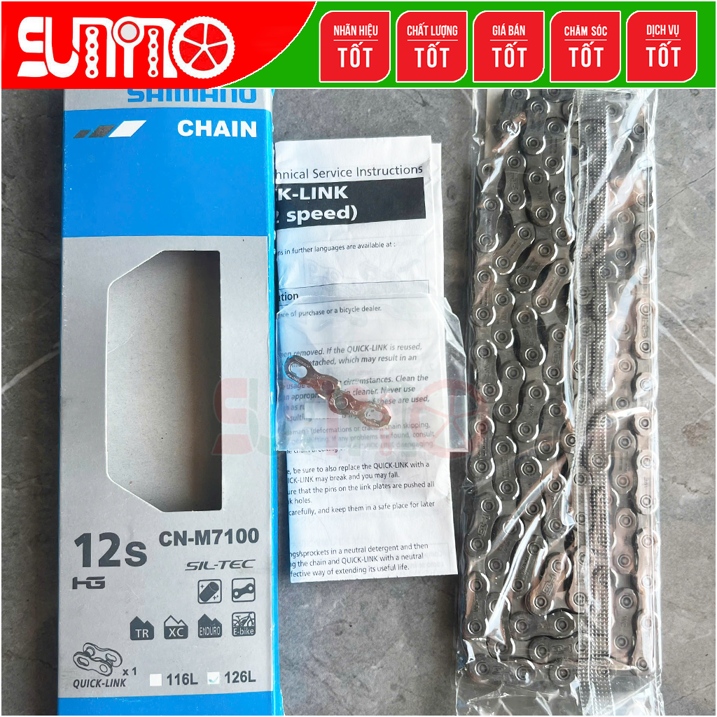 [Japan chính hãng] Sên xe đạp SHIMANO M7100 quick link 12speed