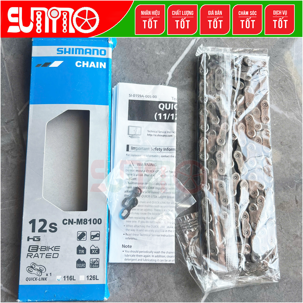 [Japan chính hãng] Sên xe đạp SHIMANO M8100 quick link 12speed